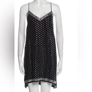 Adam Selman Crystal Heart Silk Dress Sz L